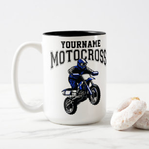 Personalised Motocross Dirt Bike Rider Racing Two-Tone Coffee Mug