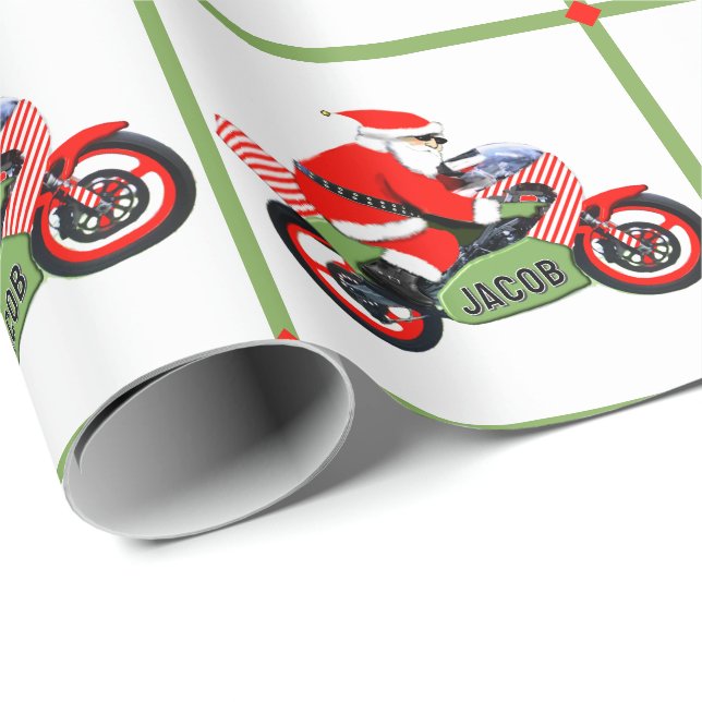 Personalised Motocross Gift Wrapping Paper (Roll Corner)