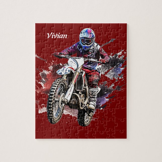 Personalised motocross jigsaw puzzle (Vertical)