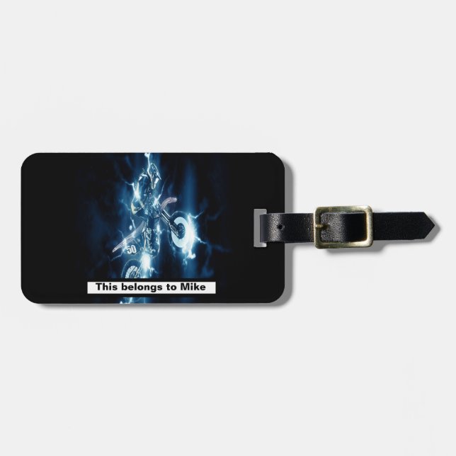 Personalised Motocross Luggage Tag (Front Horizontal)