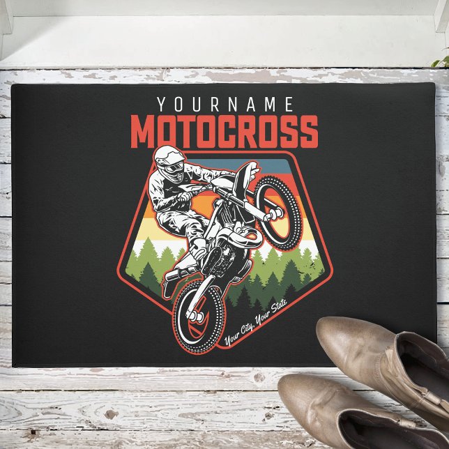 Personalised Motocross Racing Dirt Bike Trail Ride Doormat (Creator Uploaded)