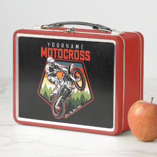 Personalised Motocross Racing Dirt Bike Trail Ride Metal Lunch Box