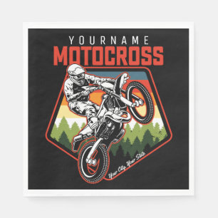 Personalised Motocross Racing Dirt Bike Trail Ride Napkin