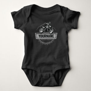 Personalised Motocross Rider Dirt Bike Hill Racing Baby Bodysuit