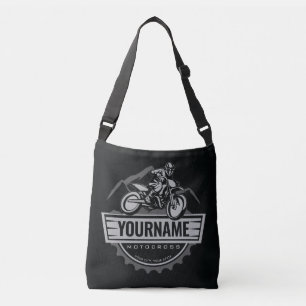 Personalised Motocross Rider Dirt Bike Hill Racing Crossbody Bag