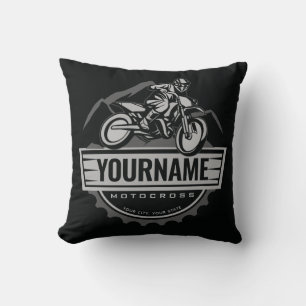 Personalised Motocross Rider Dirt Bike Hill Racing Cushion