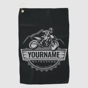 Personalised Motocross Rider Dirt Bike Hill Racing Golf Towel