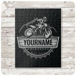 Personalised Motocross Rider Dirt Bike Hill Racing Jigsaw Puzzle<br><div class="desc">Personalised Dirt Bike Rider Motocross Racing Moto Racer Motorcycle Gifts -  Customise with your Name or Custom Text!</div>