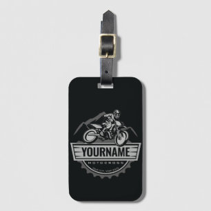 Personalised Motocross Rider Dirt Bike Hill Racing Luggage Tag