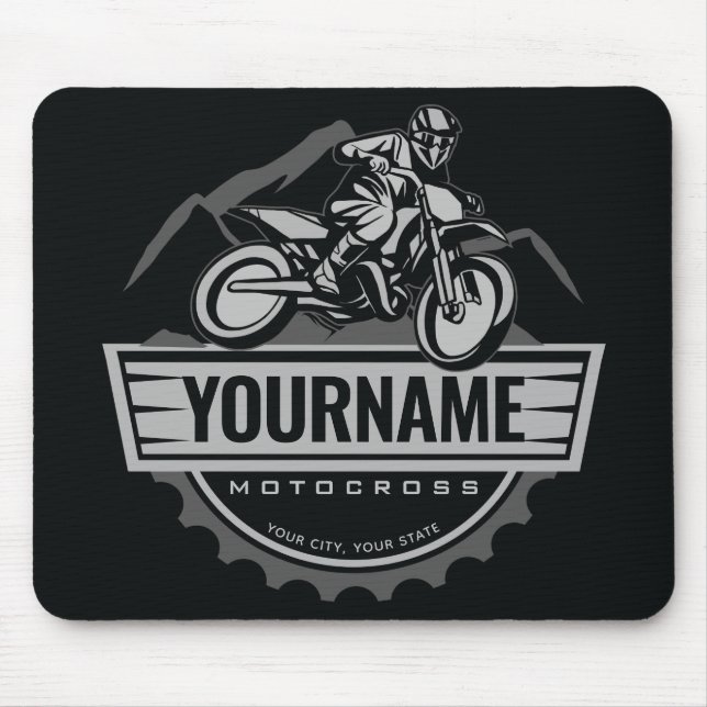 Personalised Motocross Rider Dirt Bike Hill Racing Mouse Mat (Front)