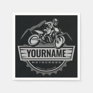 Personalised Motocross Rider Dirt Bike Hill Racing Napkin