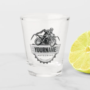 Personalised Motocross Rider Dirt Bike Hill Racing Shot Glass