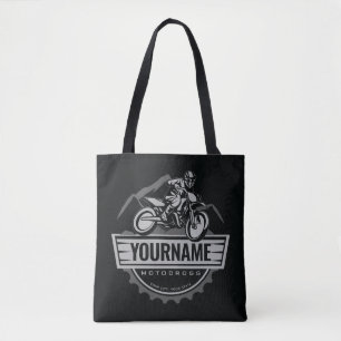Personalised Motocross Rider Dirt Bike Hill Racing Tote Bag