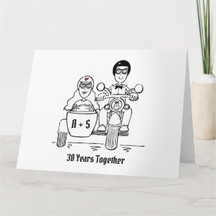 Personalised Motorbike & Sidecar Anniversary Card