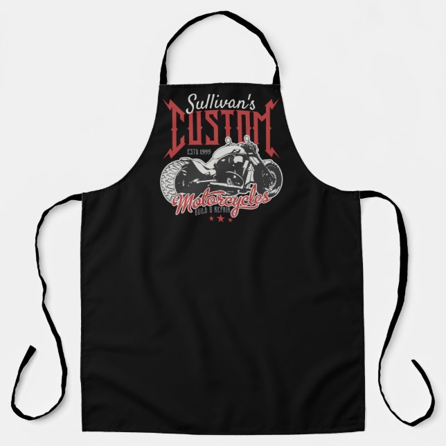  Personalised Motorcycle Big Bad Bike Biker Garage Apron (Front)