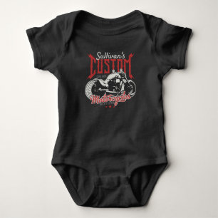 Personalised Motorcycle Big Bad Bike Biker Garage Baby Bodysuit