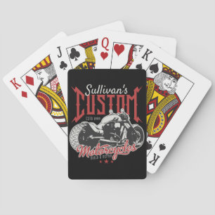 Personalised Motorcycle Big Bad Bike Biker Garage  Playing Cards