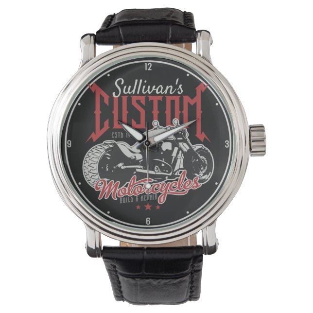  Personalised Motorcycle Big Boy Bike Biker Garage Watch (Front)