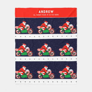 Personalised Motorcycle Biker Holiday Gift Fleece 