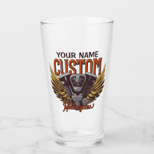 Personalised Motorcycle Eagle Wings Biker Garage Glass