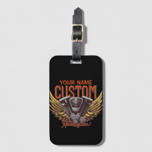  Personalised Motorcycle Eagle Wings Biker Garage  Luggage Tag