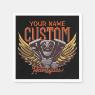  Personalised Motorcycle Eagle Wings Biker Garage  Napkin