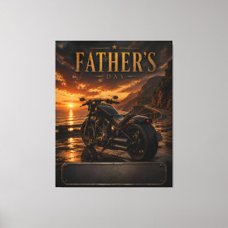 Personalised Motorcycle Father's Day Canvas Art