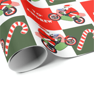 Personalised Motorcycle Holiday Gift Wrapping Pape Wrapping Paper