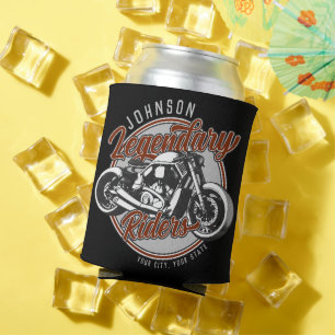Personalised Motorcycle Legendary Rider Biker NAME Can Cooler