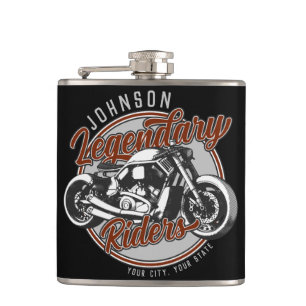 Personalised Motorcycle Legendary Rider Biker NAME Hip Flask
