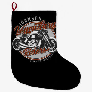 Personalised Motorcycle Legendary Rider Biker NAME Large Christmas Stocking