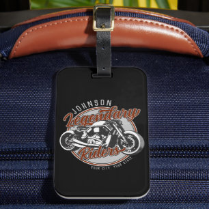 Personalised Motorcycle Legendary Rider Biker NAME Luggage Tag