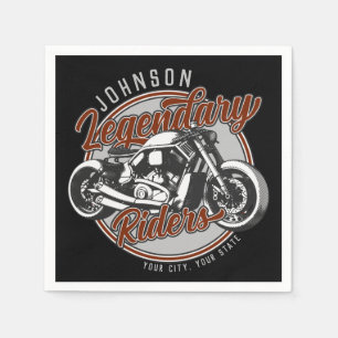 Personalised Motorcycle Legendary Rider Biker NAME Napkin