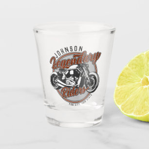 Personalised Motorcycle Legendary Rider Biker NAME Shot Glass