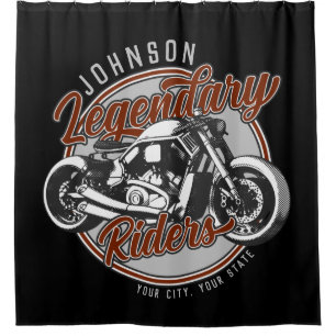 Personalised Motorcycle Legendary Rider Biker NAME Shower Curtain