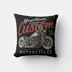 Personalised Motorcycle Rebel Cruiser Biker Garage Cushion