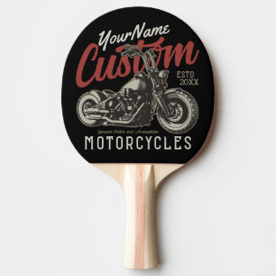 Personalised Motorcycle Rebel Cruiser Biker Garage Ping Pong Paddle