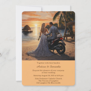 Personalised  Motorcycle Wedding  Invitation