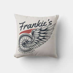 Personalised Motorcycles Flying Tire Biker Shop Cushion