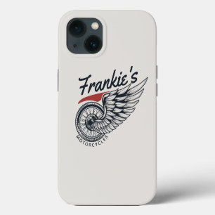 Personalised Motorcycles Flying Tire Biker Shop iPhone 13 Case