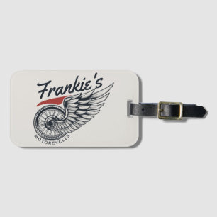 Personalised Motorcycles Flying Tire Biker Shop Luggage Tag