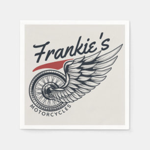 Personalised Motorcycles Flying Tire Biker Shop  Napkin