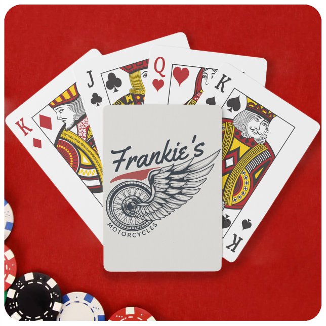 Personalised Motorcycles Flying Tire Biker Shop Playing Cards (Creator Uploaded)