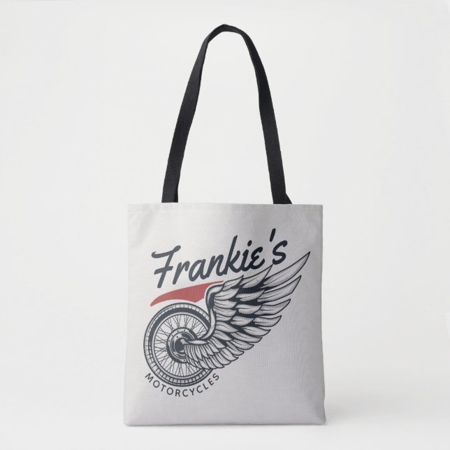 Personalised Motorcycles Flying Tire Biker Shop  Tote Bag (Front)