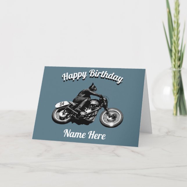 Personalised Motorcyclist Birthday Card (Front)