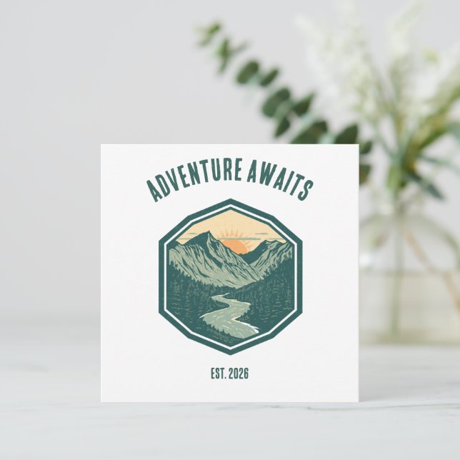 Personalised Mountain Adventure Retro Outdoor (Standing Front)