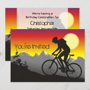 Personalised Mountain Bike Biking Birthday Invitation