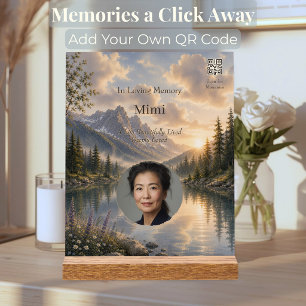 Personalised Mountain Memorial Plaque with QR Code Acrylic Sign