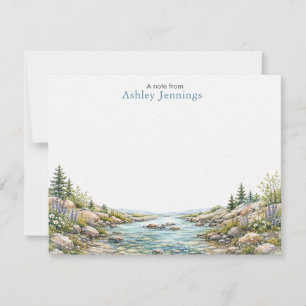 Personalised Mountain Stream Note Cards