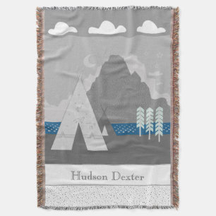 Personalised Mountain Teepee Blanket